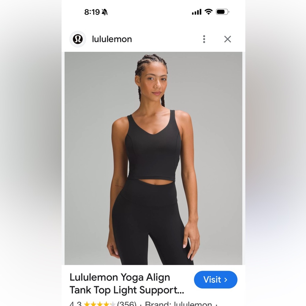 Lululemon Black Yoga Align Tank Top